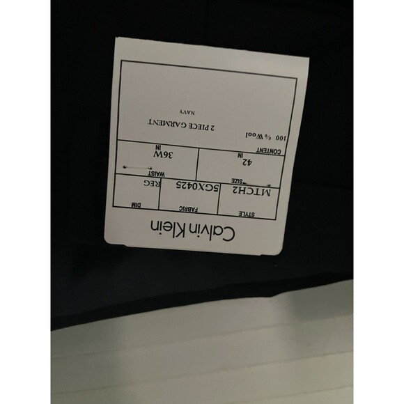 NWT Calvin Klein Navy Pinstripe Suite - 42R & 36W Pants. Unhemmed To Tailor To U - Picture 8 of 8